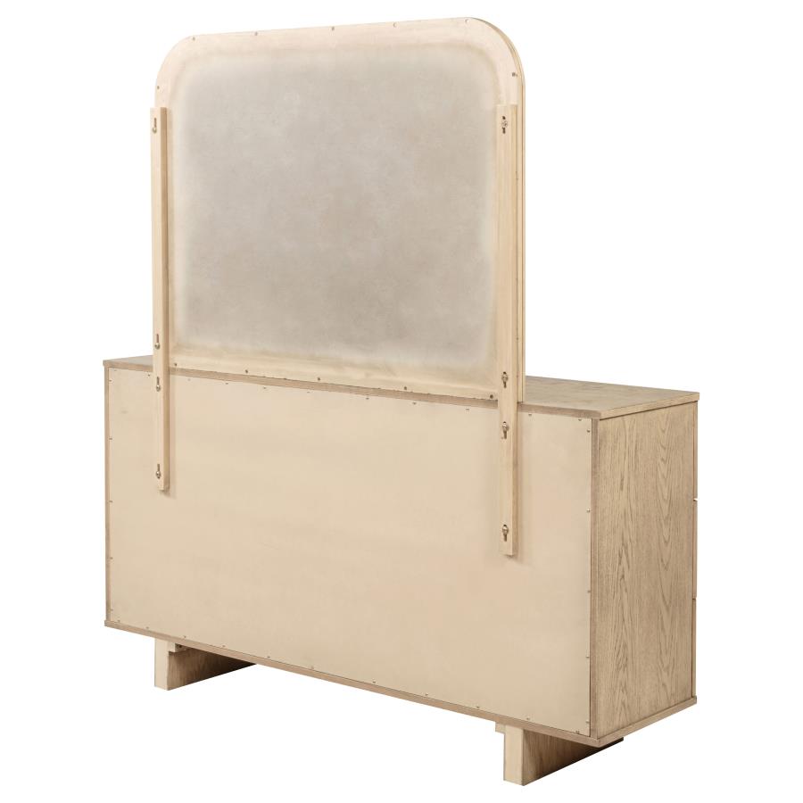 Kailani 9-drawer Dresser and Mirror Beige Oak view 8
