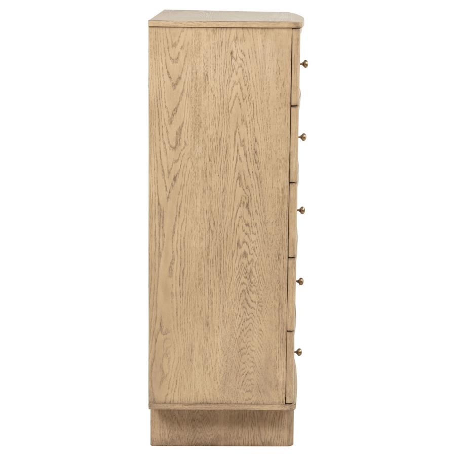Kailani 5-drawer Bedroom Chest of Drawers Beige Oak view 9