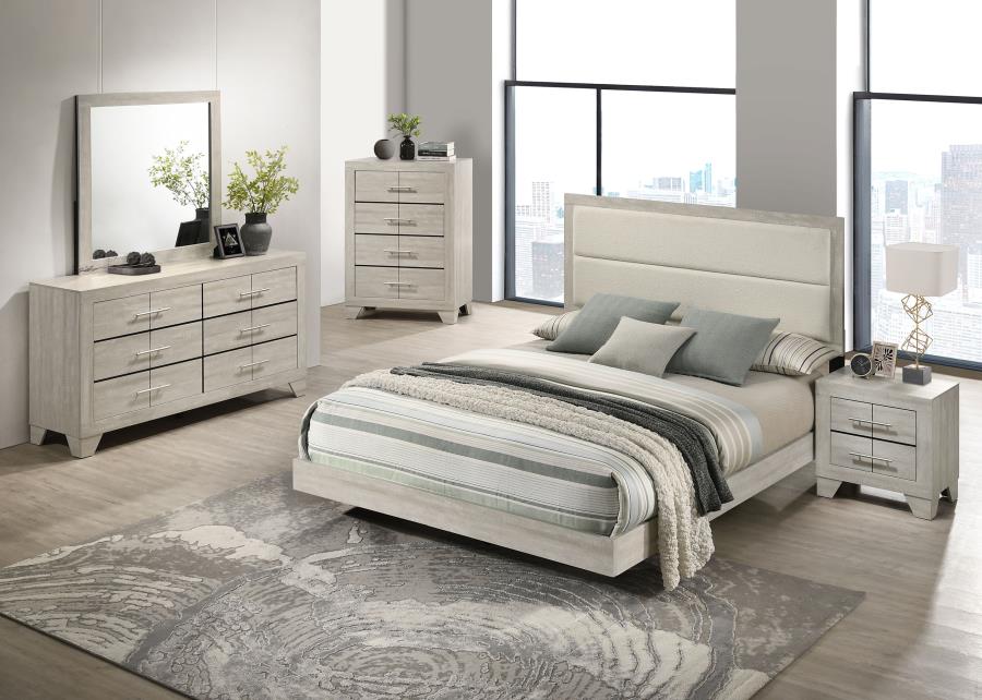 Trenton 54-inch Wood Queen Panel Bed Rustic Cream view 10
