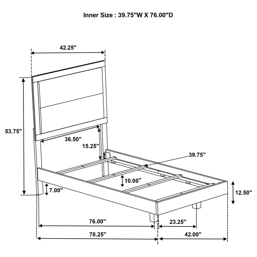 Trenton 54-inch Wood Twin Panel Bed Rustic Cream view 11