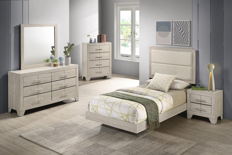 Trenton 54-inch Wood Twin Panel Bed Rustic Cream view 12