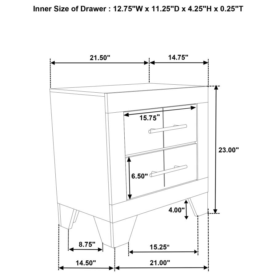 Trenton 2-drawer Nightstand Bedside Table Rustic Cream view 13