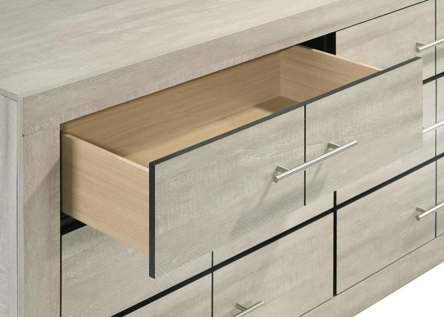 Trenton 6-drawer Bedroom Dresser Rustic Cream view 10