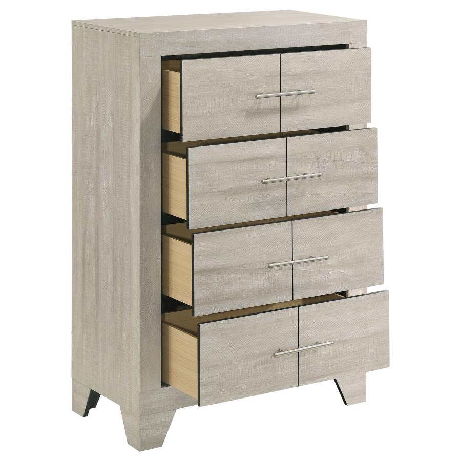 Trenton 4-drawer Bedroom Chest of Drawers Rustic Cream view 10