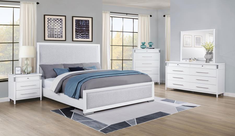 Gracemont 57-inch Queen Panel Bed Grey and White view 12