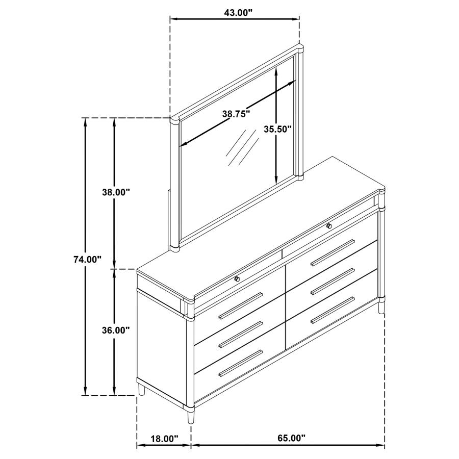 Gracemont 8-drawer Bedroom Dresser with Mirror White view 14
