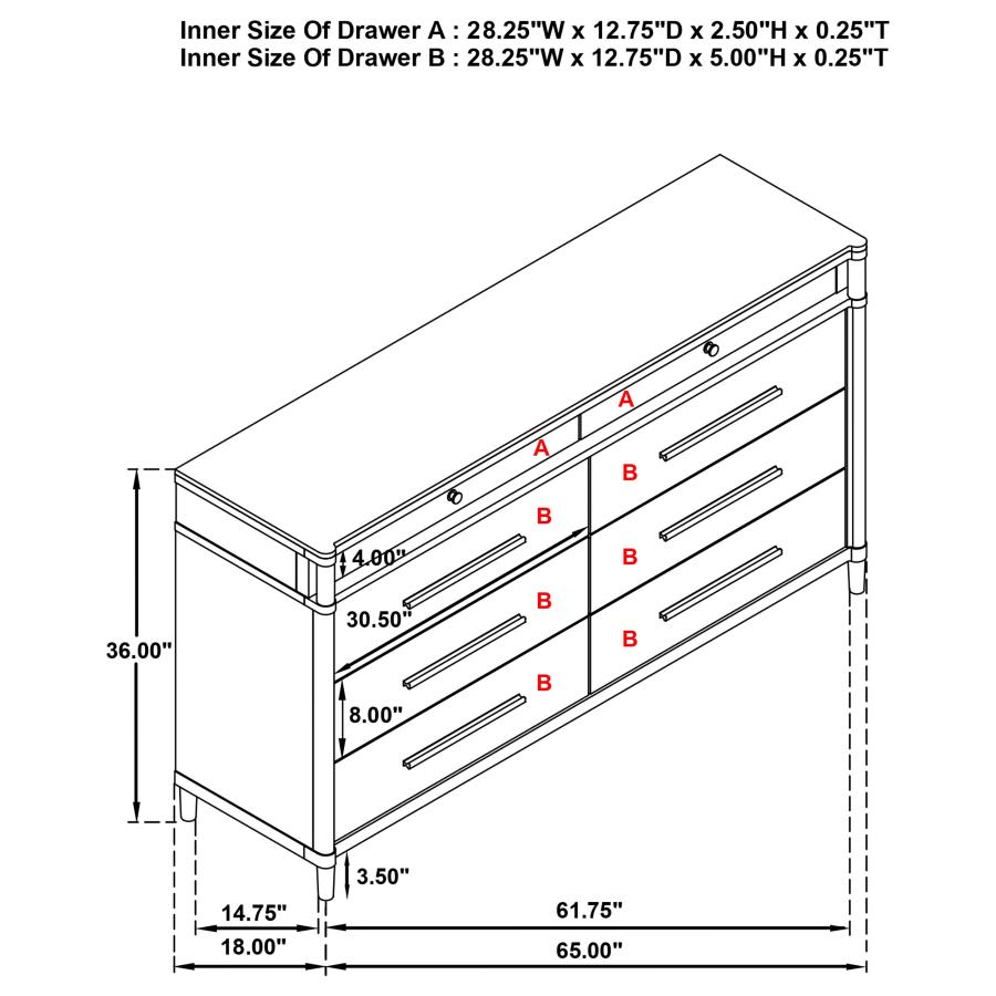 Gracemont 8-drawer Bedroom Dresser Cabinet White view 14