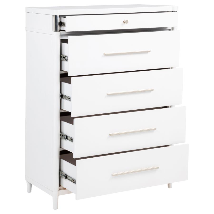 Gracemont 5-drawer Bedroom Chest of Drawers White view 10