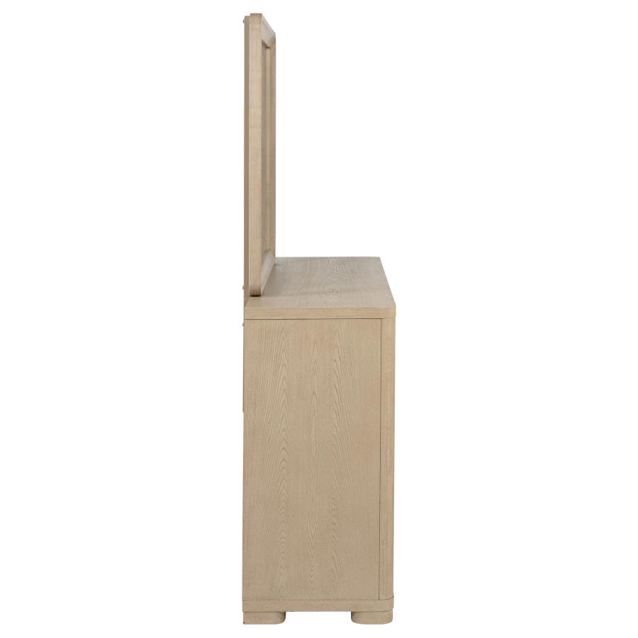 Ladera 6-drawer Bedroom Dresser and Mirror Light Elm view 9