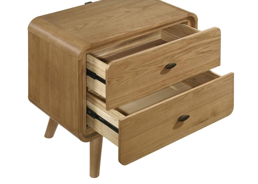 Robyn 2-drawer Nightstand Bedside Table Light Ash view 10