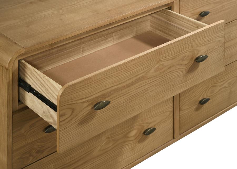 Robyn 6-drawer Bedroom Dresser and Mirror Light Ash view 10