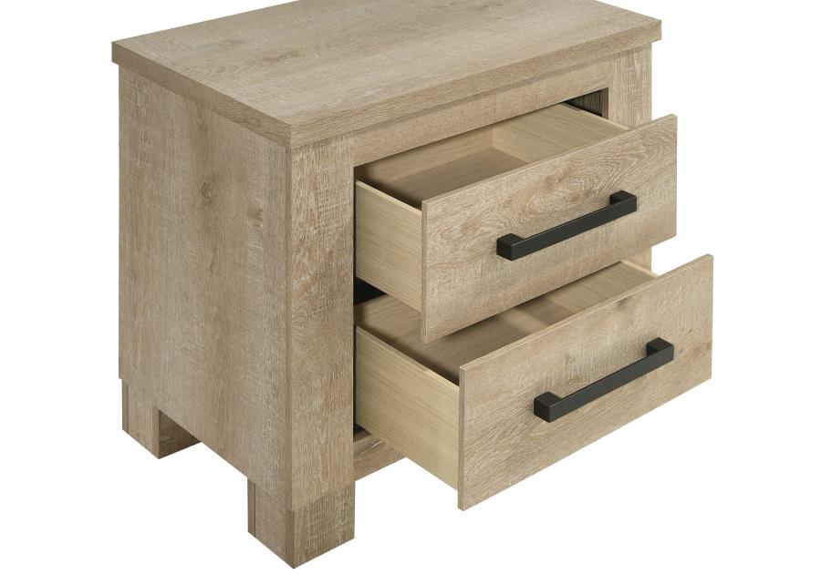Oakglen 2-drawer Nightstand Bedside Table Weathered Oak view 10