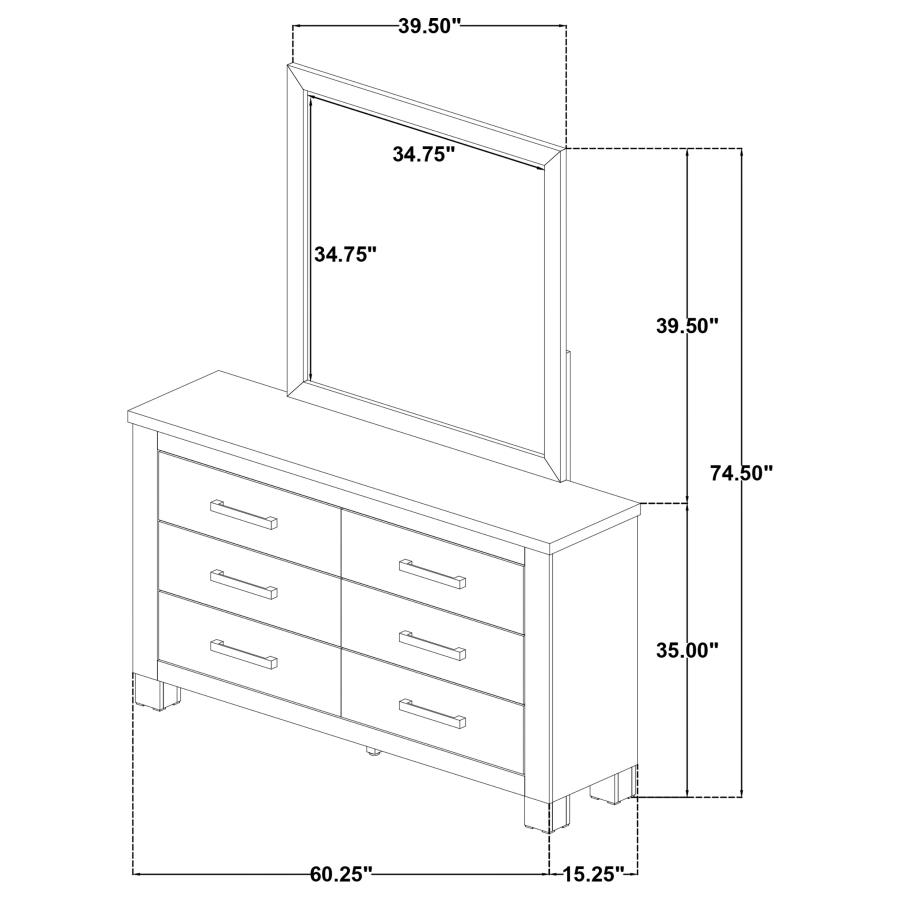 Oakglen 6-drawer Bedroom Dresser and Mirror Weathered Oak view 13
