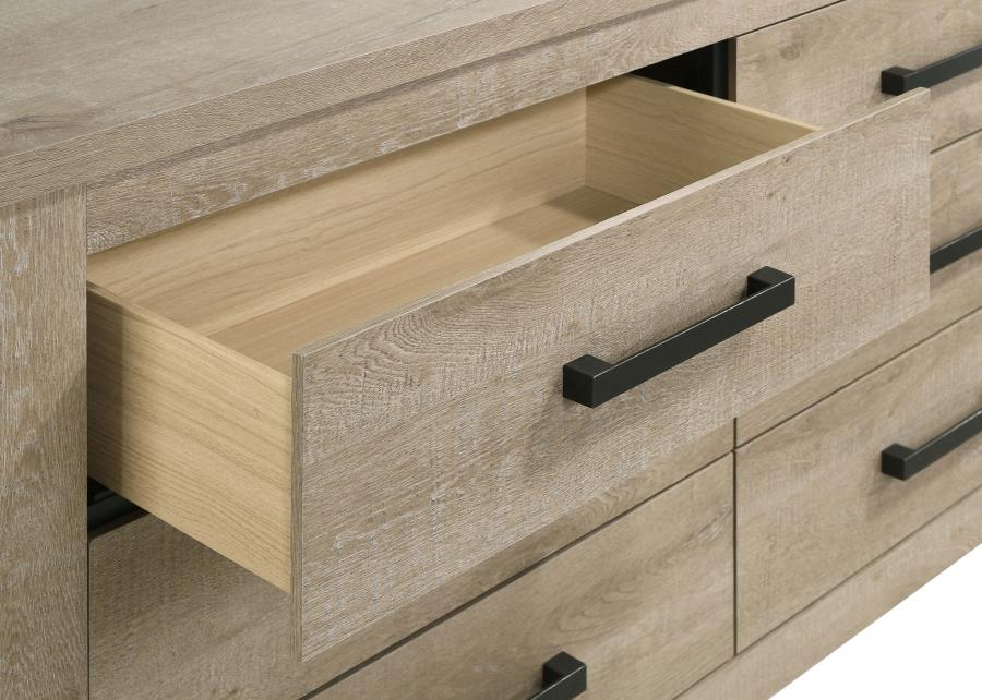 Oakglen 6-drawer Bedroom Dresser Weathered Oak view 10