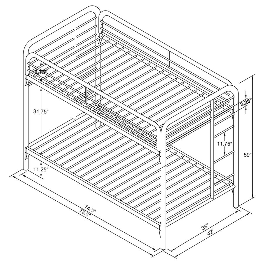 Morgan Metal Twin Over Twin Bunk Bed Blue view 9