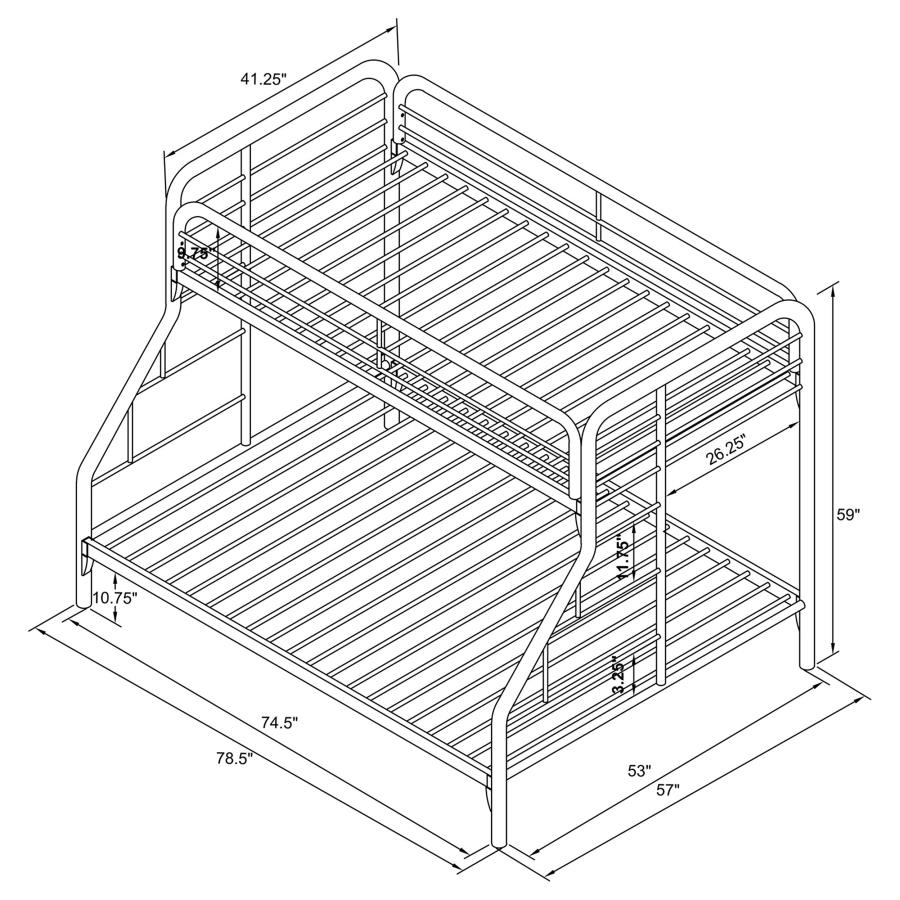 Morgan Metal Twin Over Full Bunk Bed Black view 9