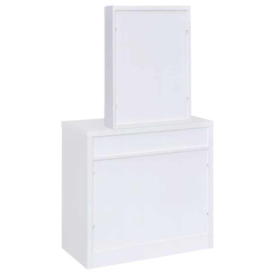 Harvey Vanity Set with Lift-Top Stool White view 8
