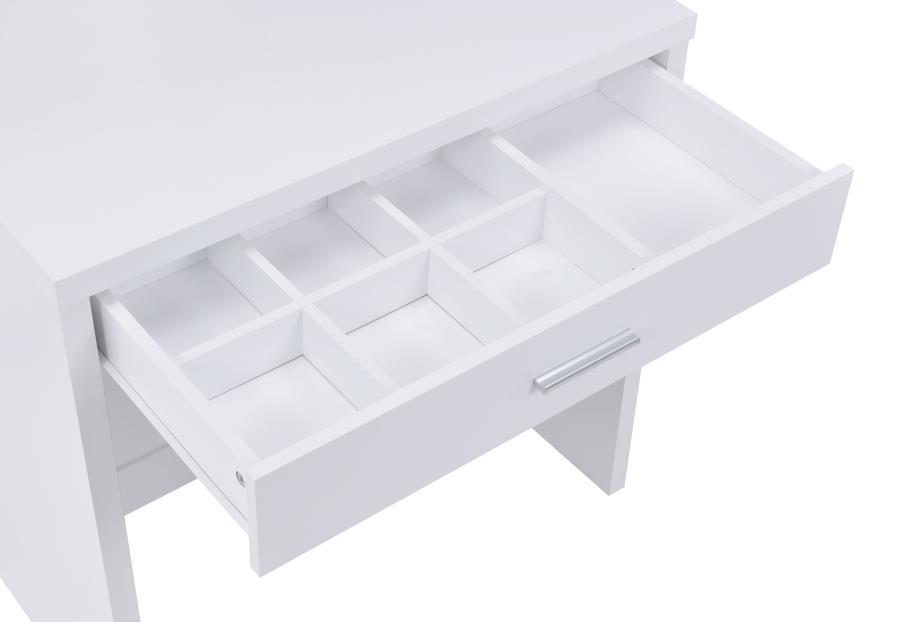 Harvey Vanity Set with Lift-Top Stool White view 10