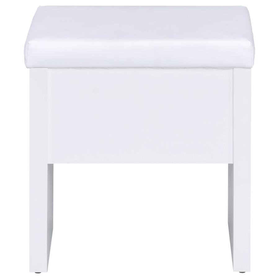 Harvey Vanity Set with Lift-Top Stool White view 14