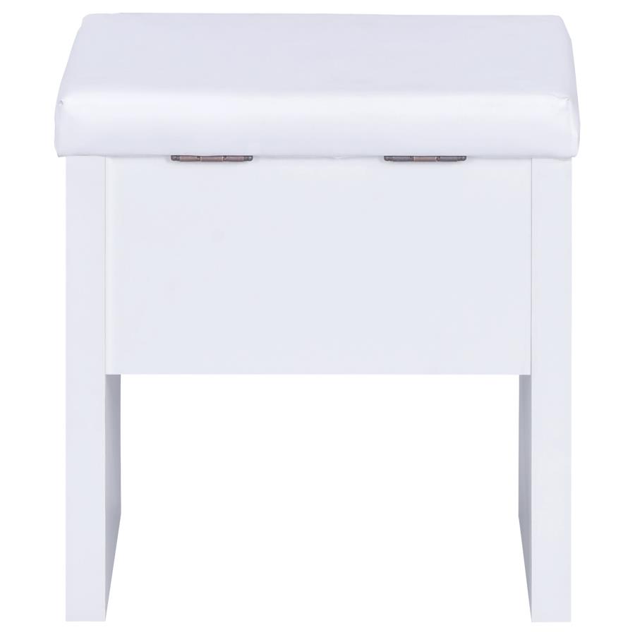 Harvey Vanity Set with Lift-Top Stool White view 17