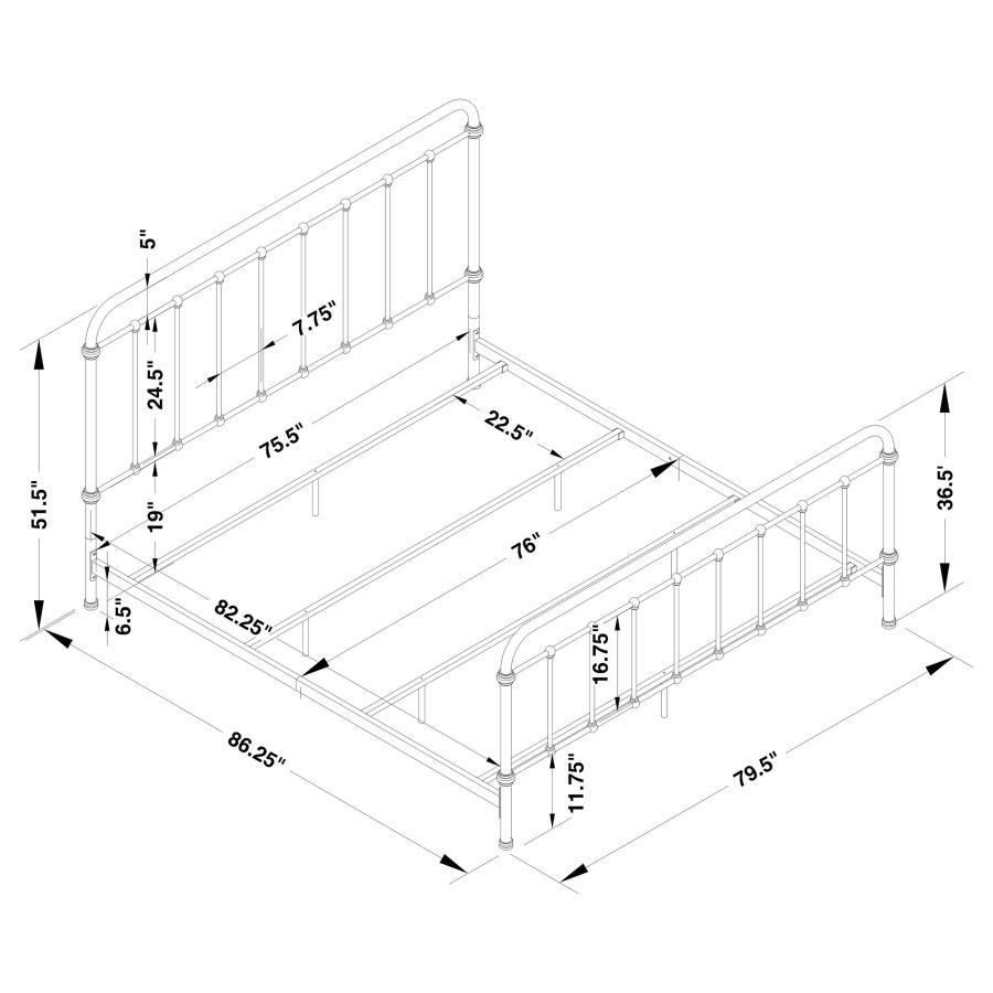 Livingston Metal Eastern King Open Frame Bed Dark Bronze view 10
