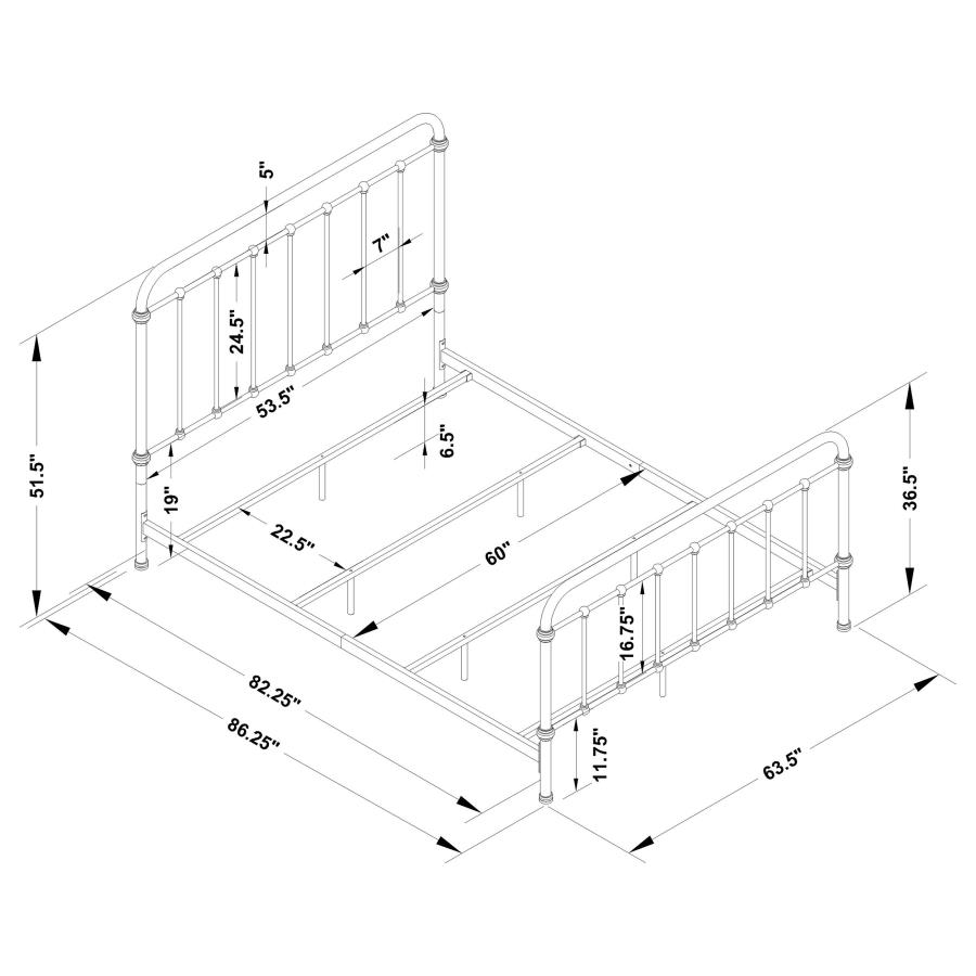Livingston Metal Queen Open Frame Bed Dark Bronze view 11