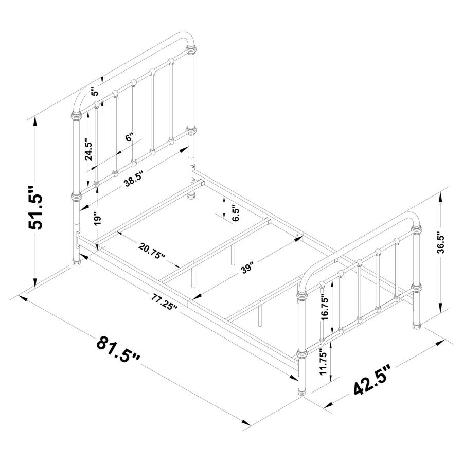 Livingston Metal Twin Open Frame Bed Dark Bronze view 10