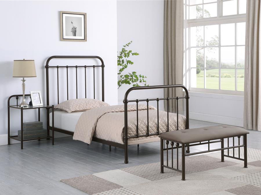 Livingston Metal Twin Open Frame Bed Dark Bronze view 11