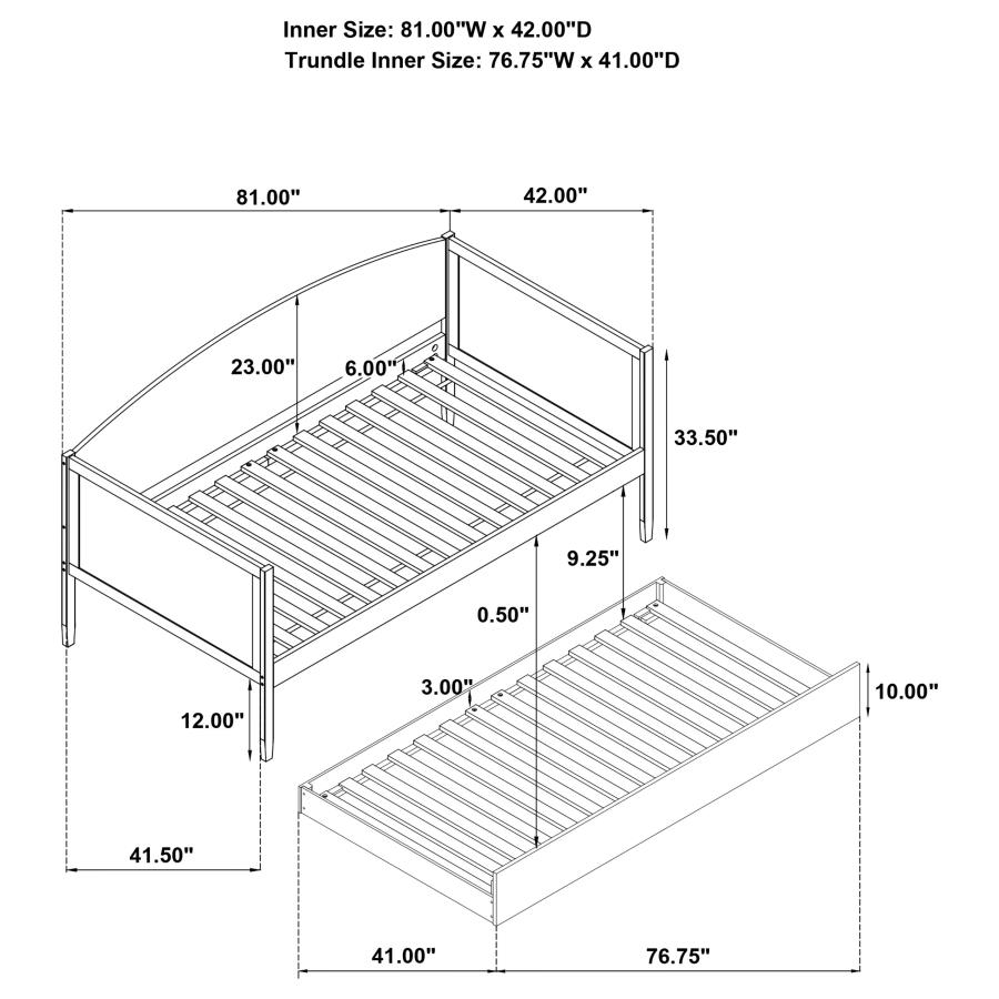 Bozeman Wood Twin Daybed With Trundle Medium Walnut view 15