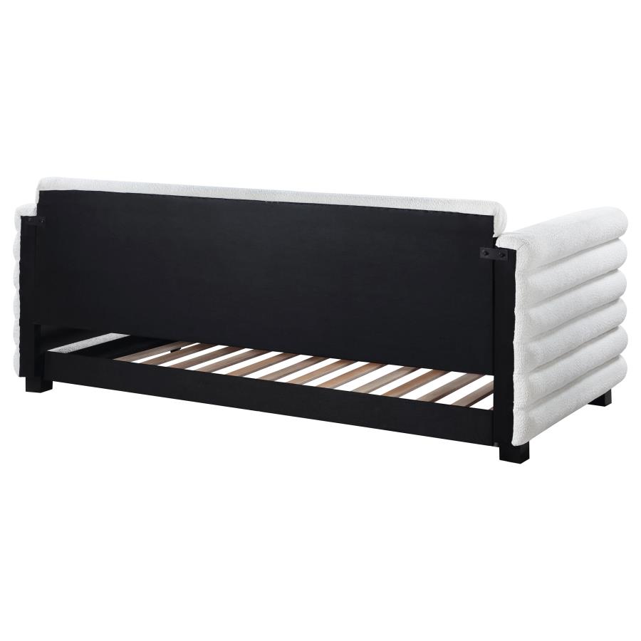 Patricia Boucle Upholstered Twin Day Bed with Trundle White view 8