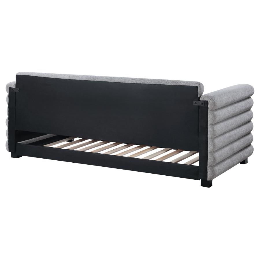 Patricia Boucle Upholstered Twin Day Bed with Trundle Grey view 8
