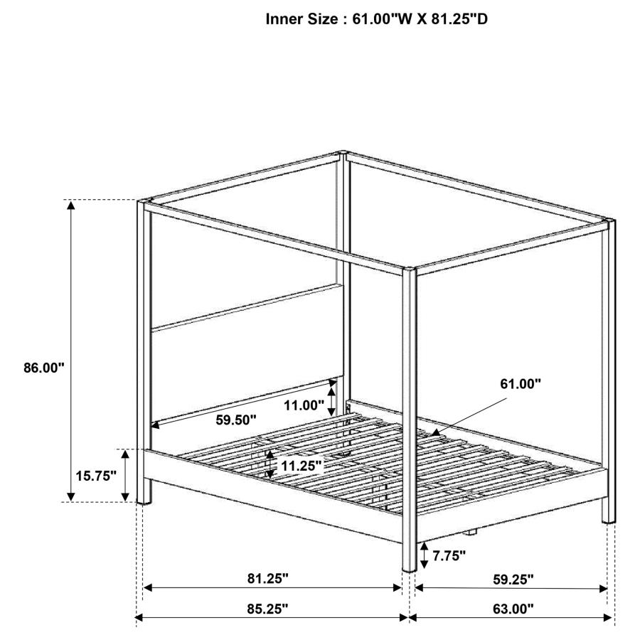 Monroe Upholstered Queen Canopy Bed Vanilla view 10