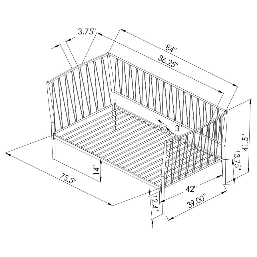 Richland Metal Twin Daybed Bed Frame Matte Black view 9