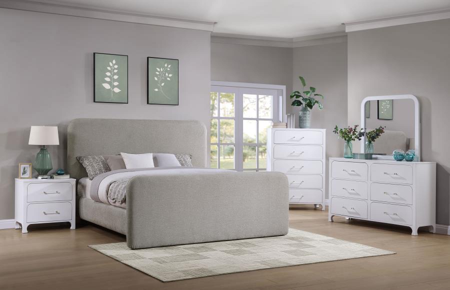 Wren Upholstered Eastern King Panel Bed Grey view 8