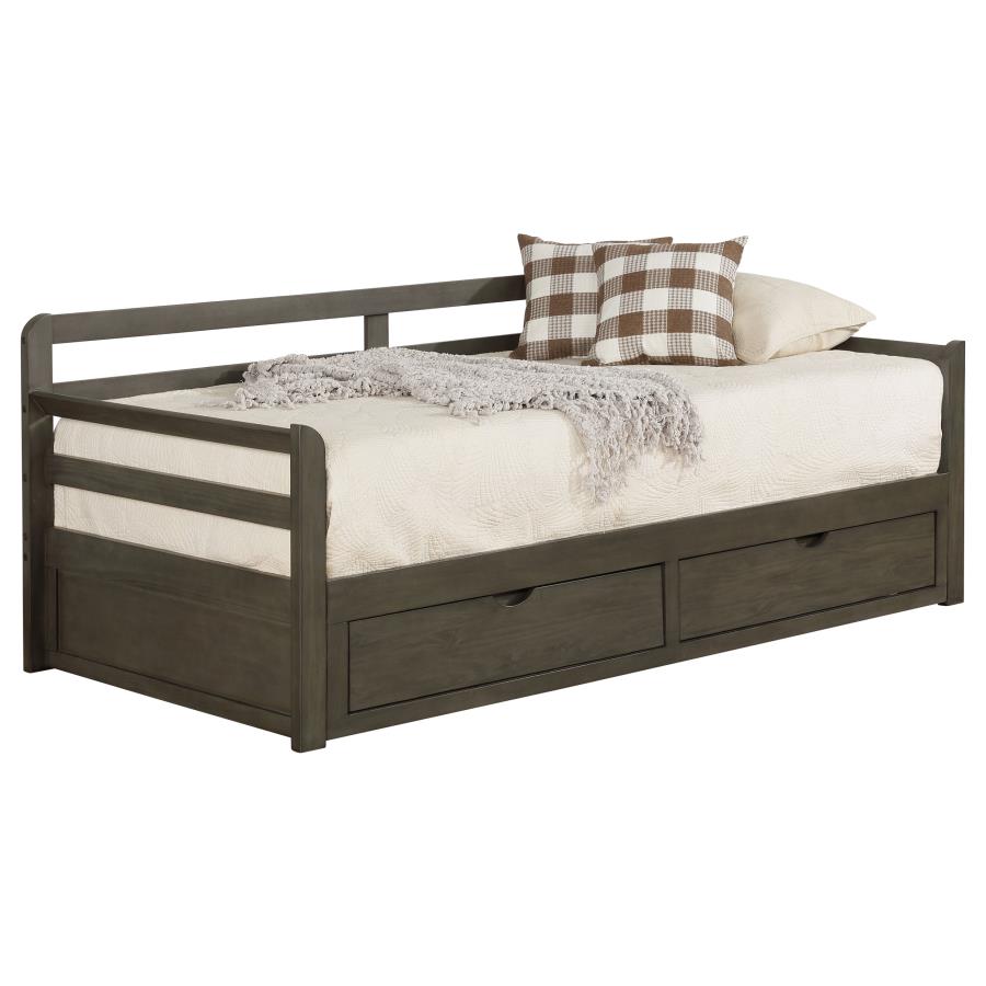 Sorrento 2-drawer Twin XL Daybed with Extension Trundle Grey view 15