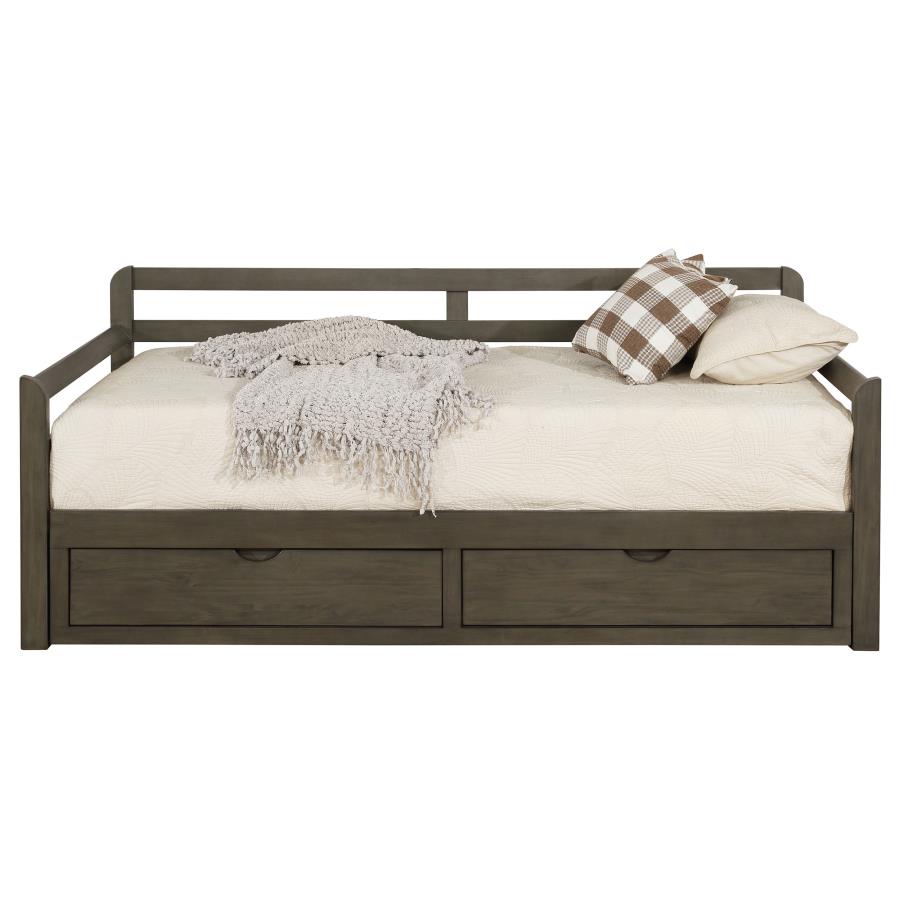 Sorrento 2-drawer Twin XL Daybed with Extension Trundle Grey view 17