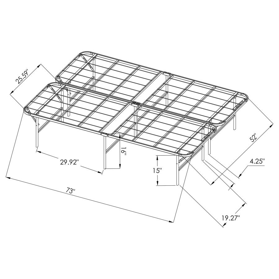 Mabel Metal Full Mattress Support Platform Bed Black view 9