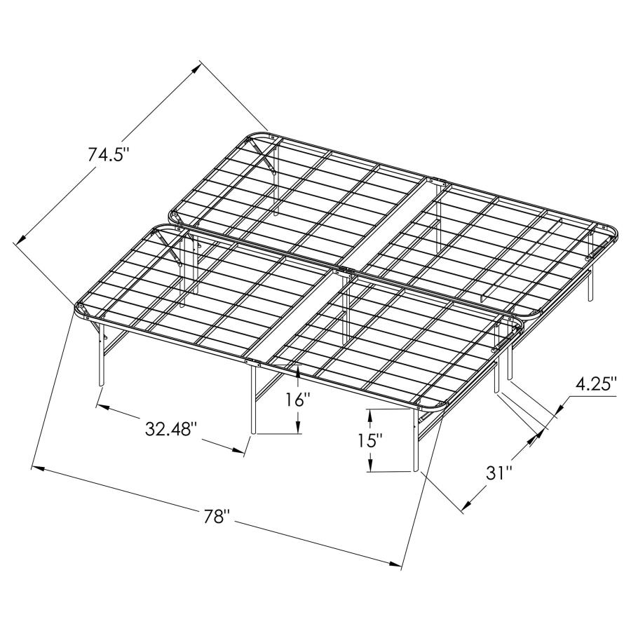 Mabel Metal Eastern King Mattress Support Platform Bed Black view 9
