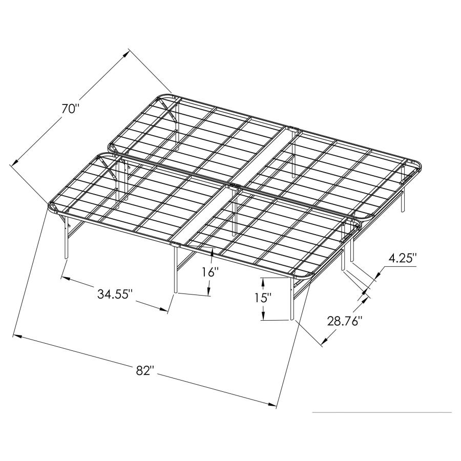 Mabel Metal California King Support Platform Bed Black view 9