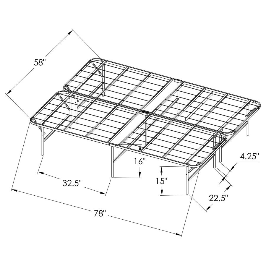 Mabel Metal Queen Mattress Support Platform Bed Black view 9