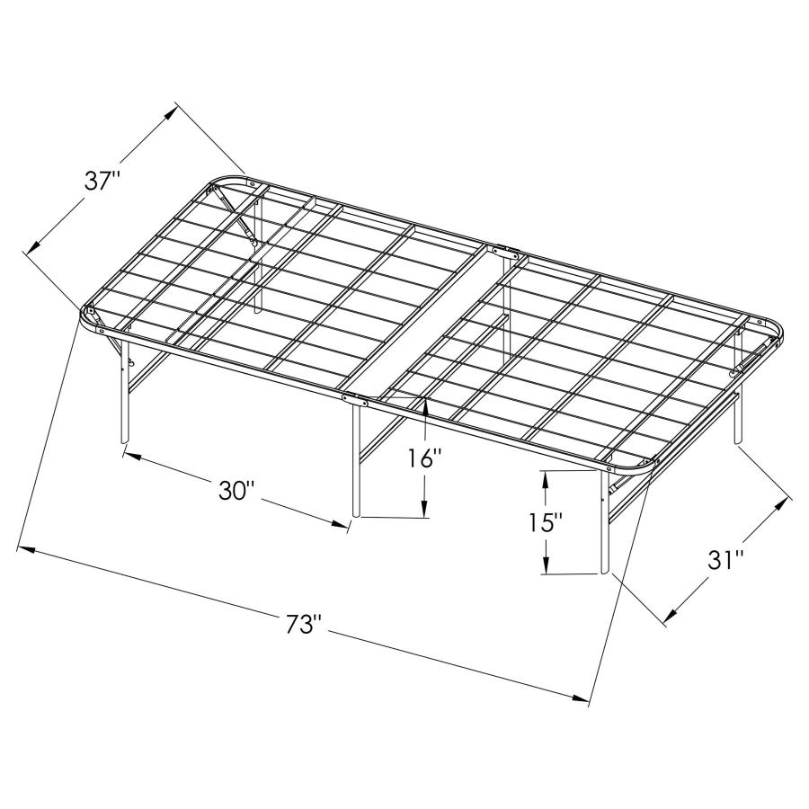 Mabel Metal Twin Mattress Support Platform Bed Black view 9