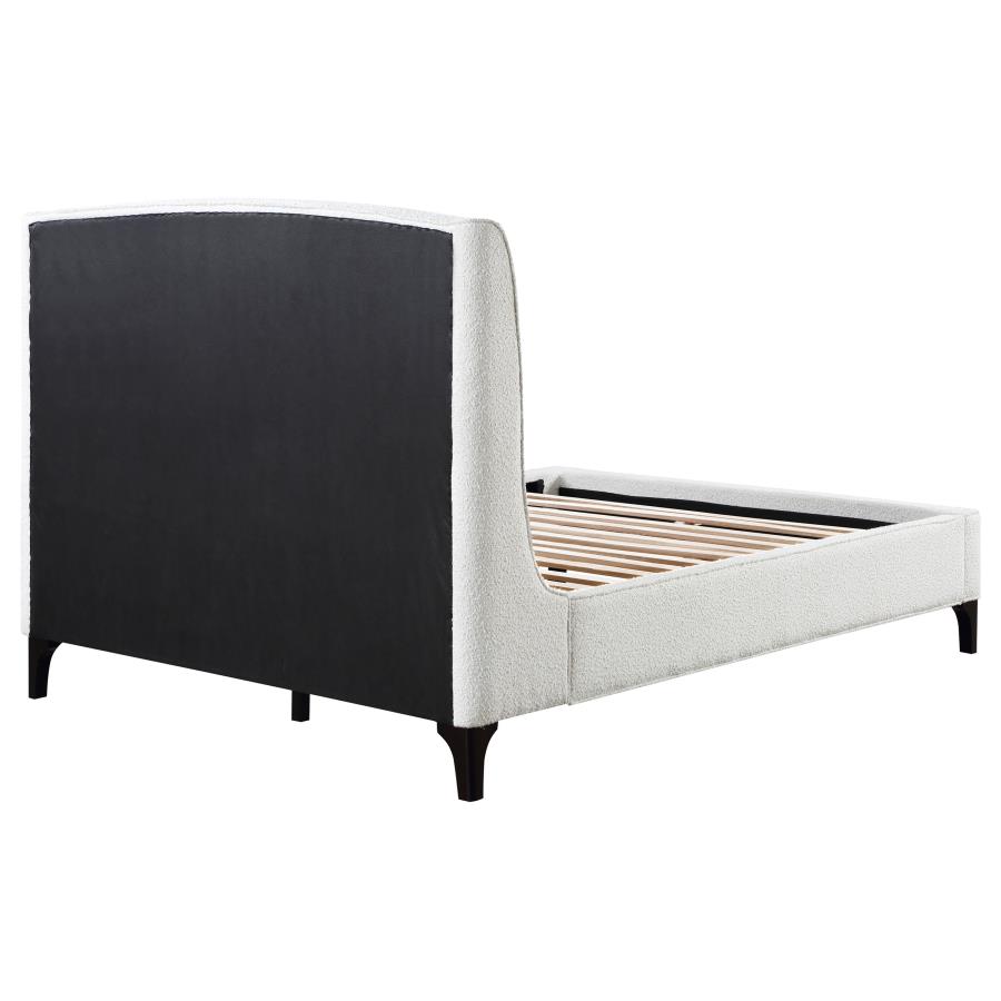Mosby Upholstered Queen Wingback Bed Snow view 9