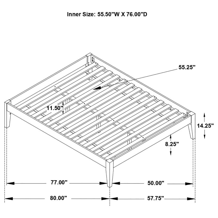 Hounslow Full Universal Platform Bed White view 8