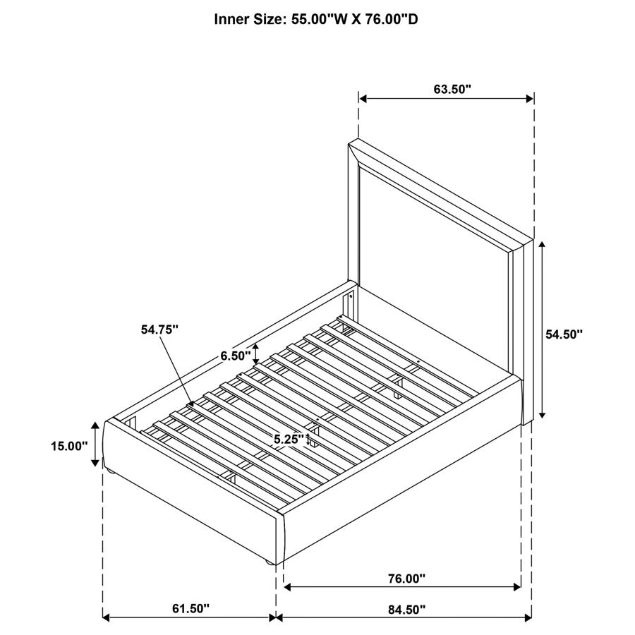 Lawson 54-inch Upholstered Full Platform Bed Light Saddle view 9