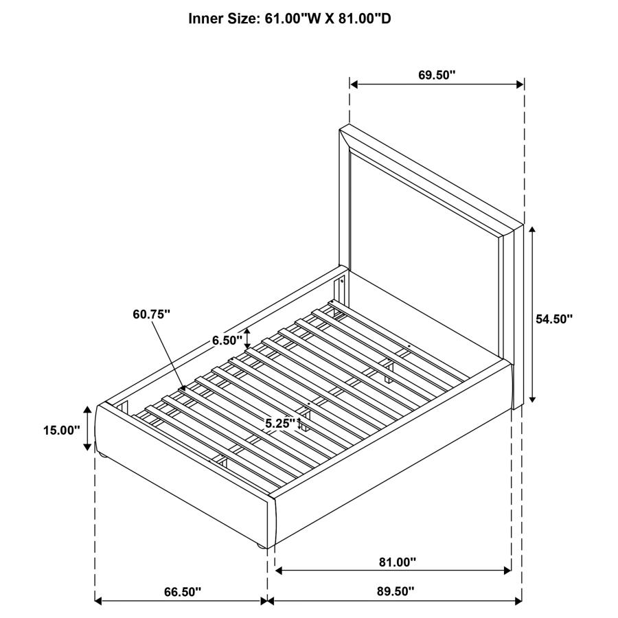 Lawson 54-inch Upholstered Queen Platform Bed Light Saddle view 9