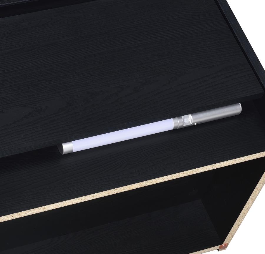 Westpark 2-drawer Nightstand LED Lights and USB Black view 12
