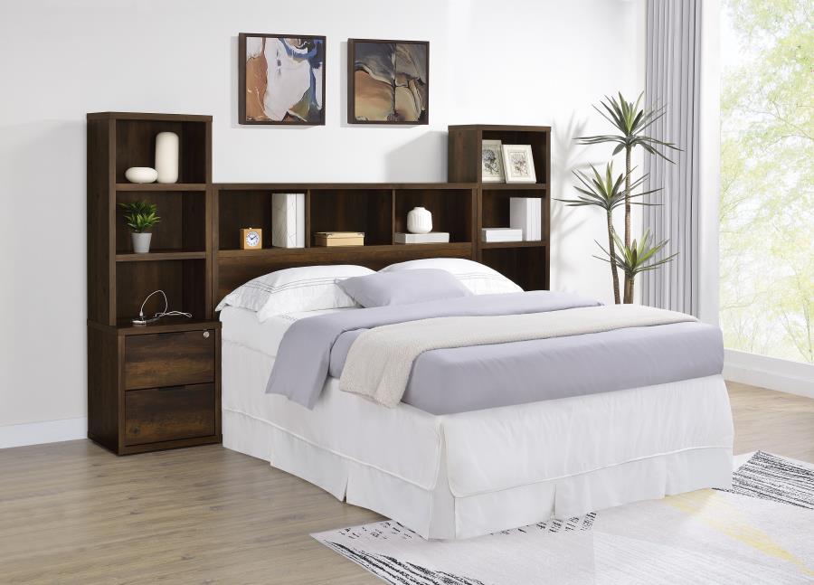 Westpark 49-inch Queen Bookcase Headboard Dark Pine view 11