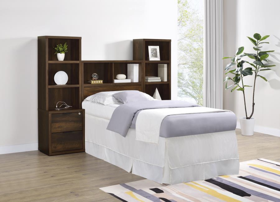 Westpark 49-inch Twin Bookcase Headboard Dark Pine view 11