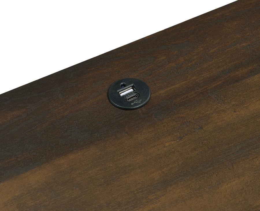 Westpark 2-drawer Nightstand LED Lights and USB Dark Pine view 11