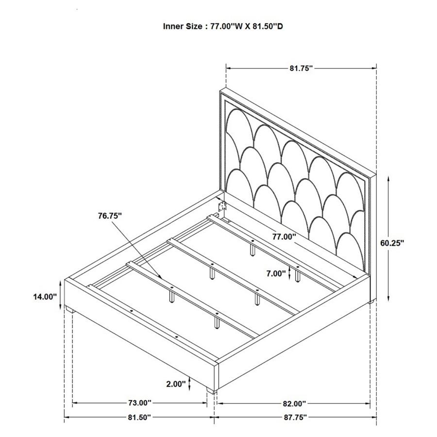 Bowfield Upholstered Eastern King Panel Bed Charcoal view 10